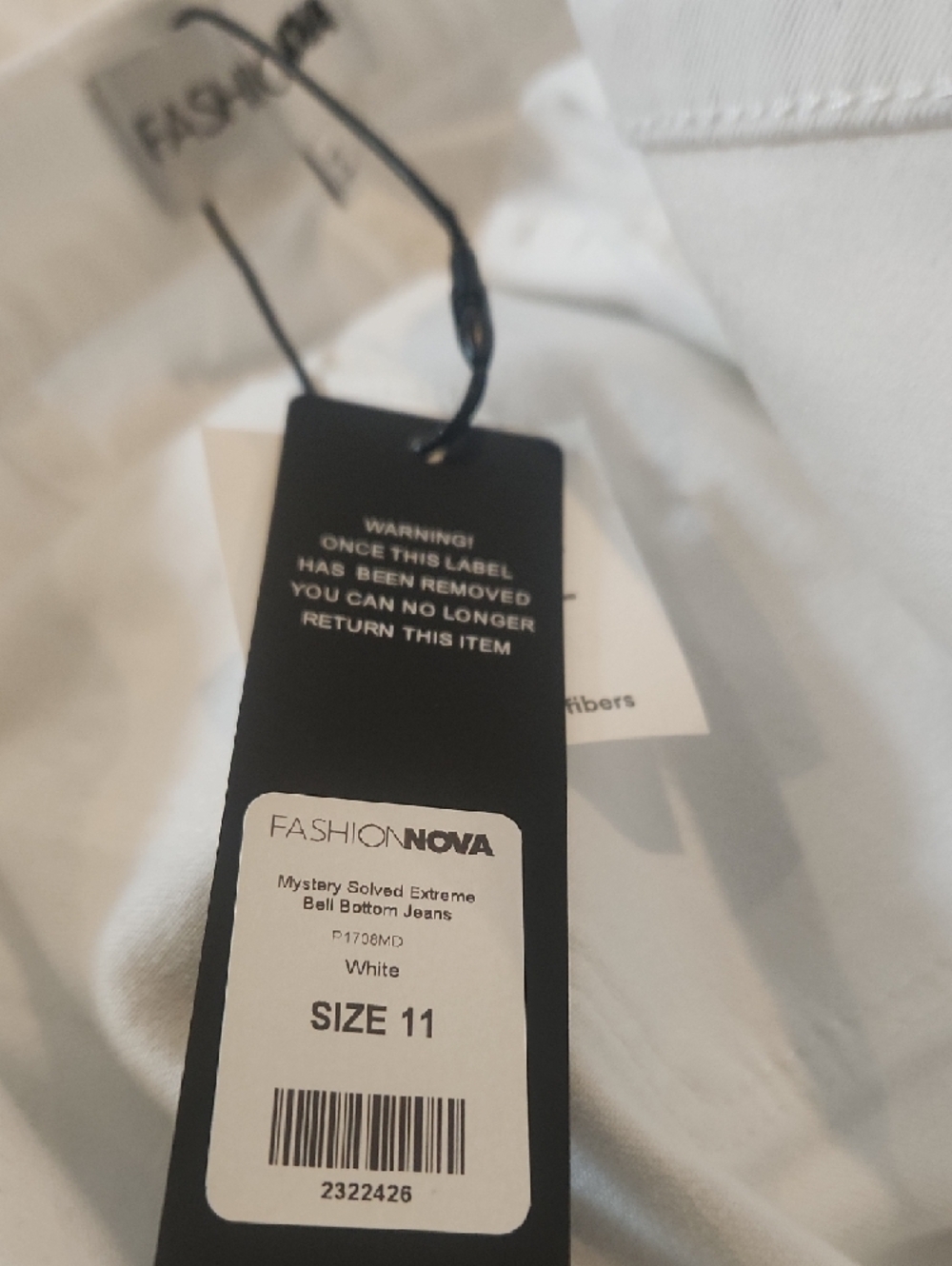 NWT White Bell Bottom Jeans - Picture 4 of 4